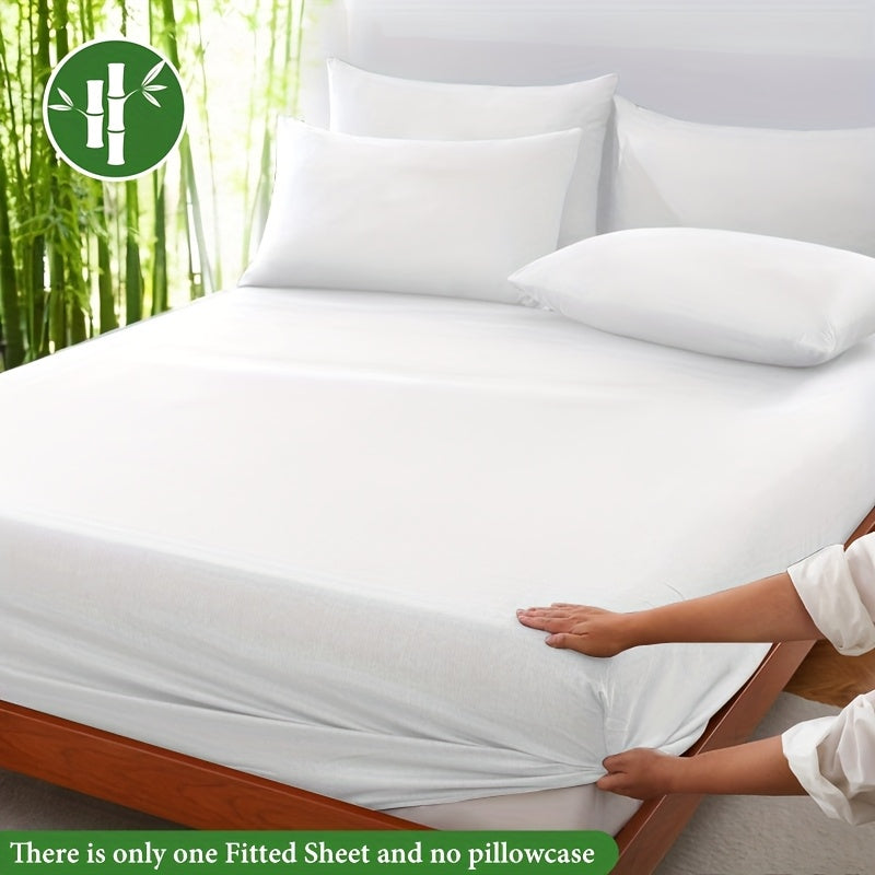 Enjoy a cooler, softer sleep with this premium bamboo fiber fitted sheet, moisture-wicking comfort.