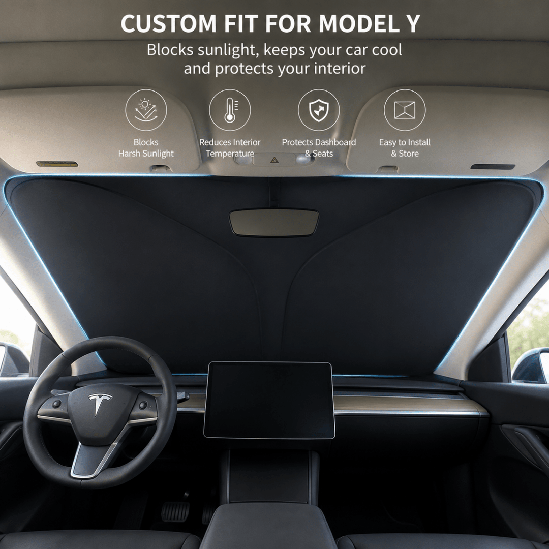 Auto sunshade for car windshields, essential car accessory for heat reduction and dashboard protection.