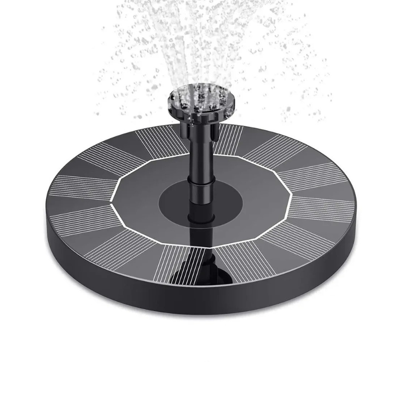 Versatile solar water pump kit for garden ponds, bird baths, or outdoor water features, creating a backyard oasis.