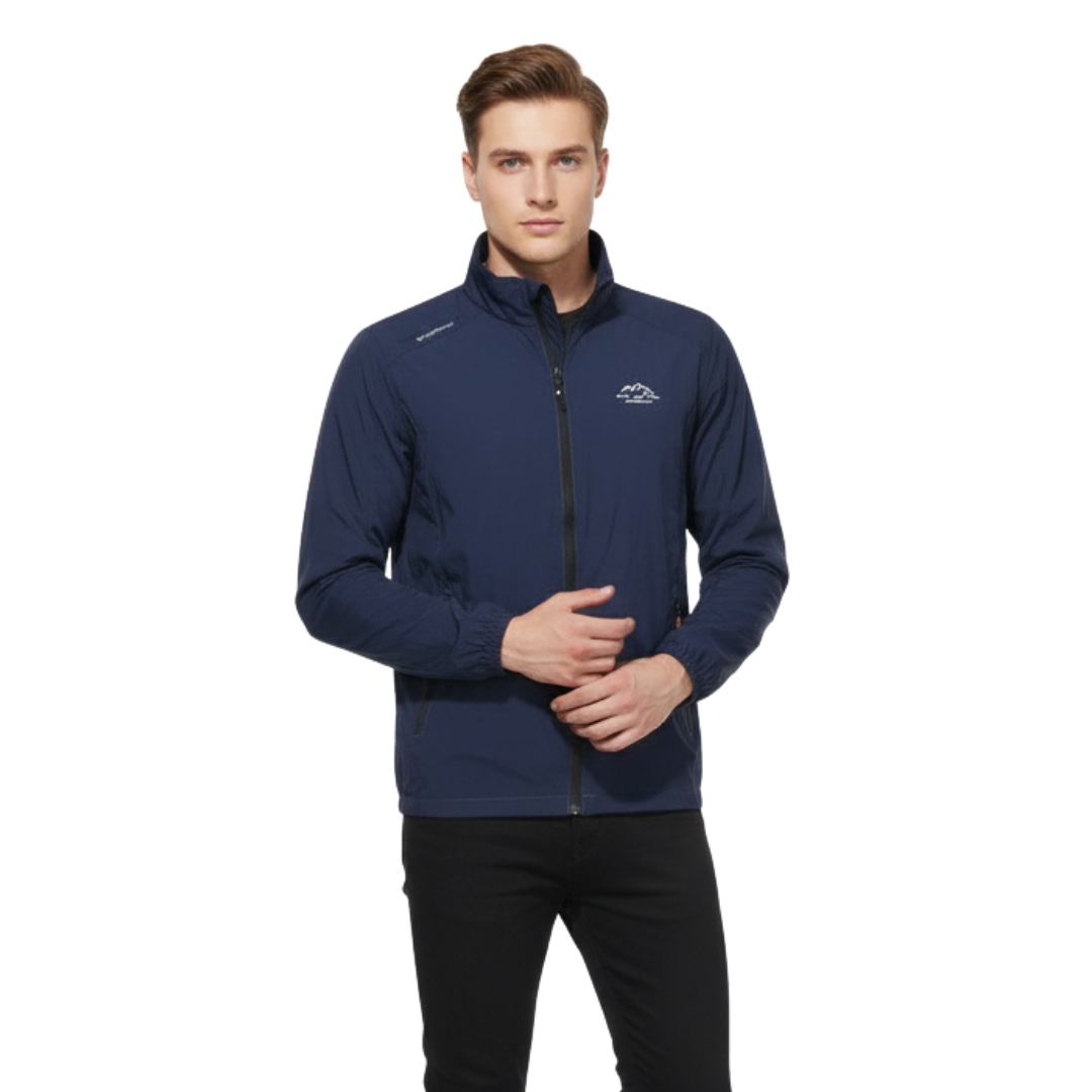 Men's lightweight active windbreaker jacket, UV protective, ideal for outdoor wear & spring/summer activities.