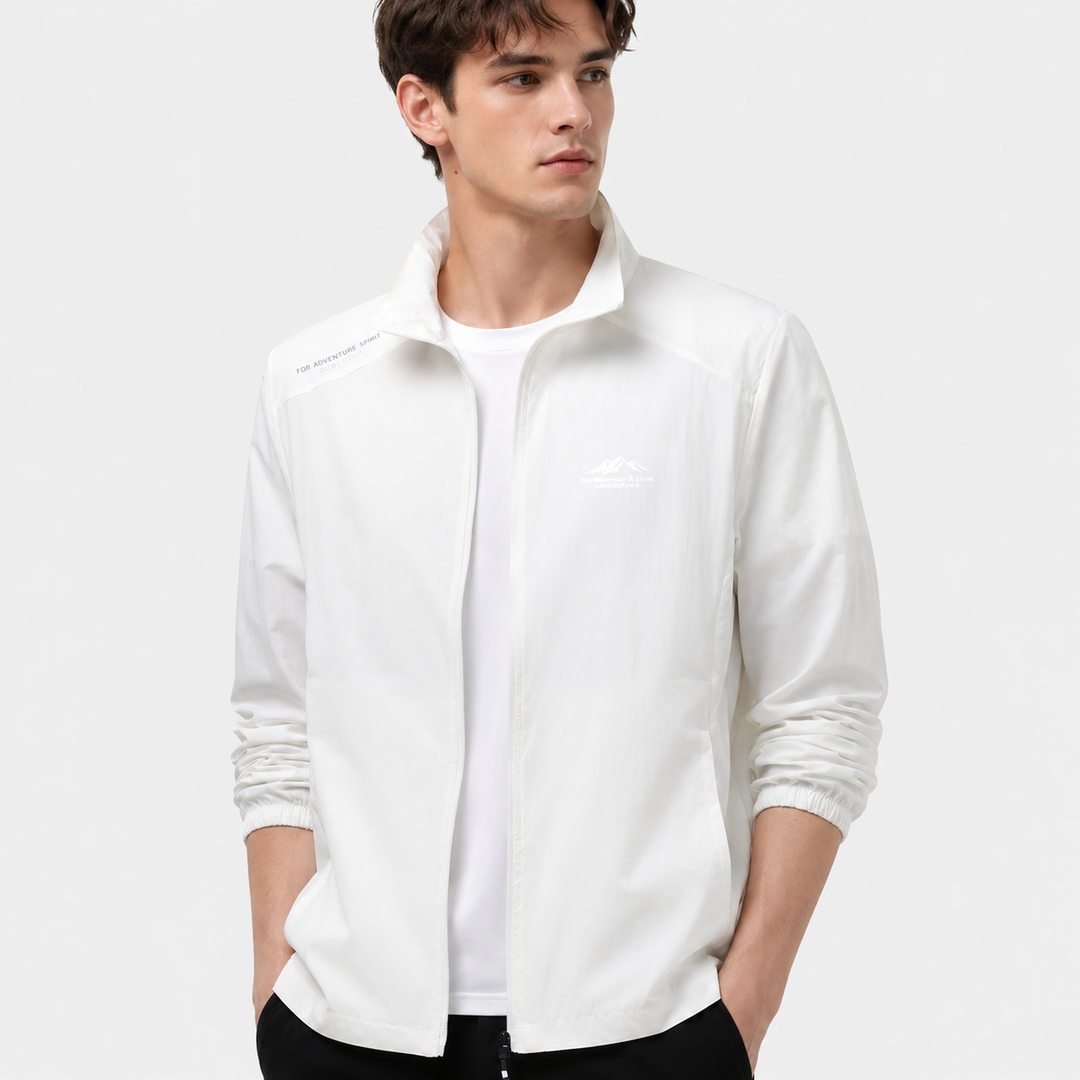 Men's summer jacket: UV protection windbreaker, lightweight activewear perfect for hiking & outdoor activities.