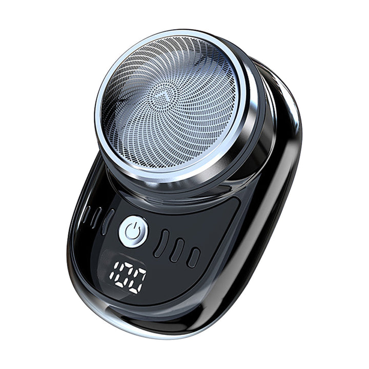 Flexible rotary shaver heads close-up, gliding on skin for a smooth, irritation-free men's grooming experience.