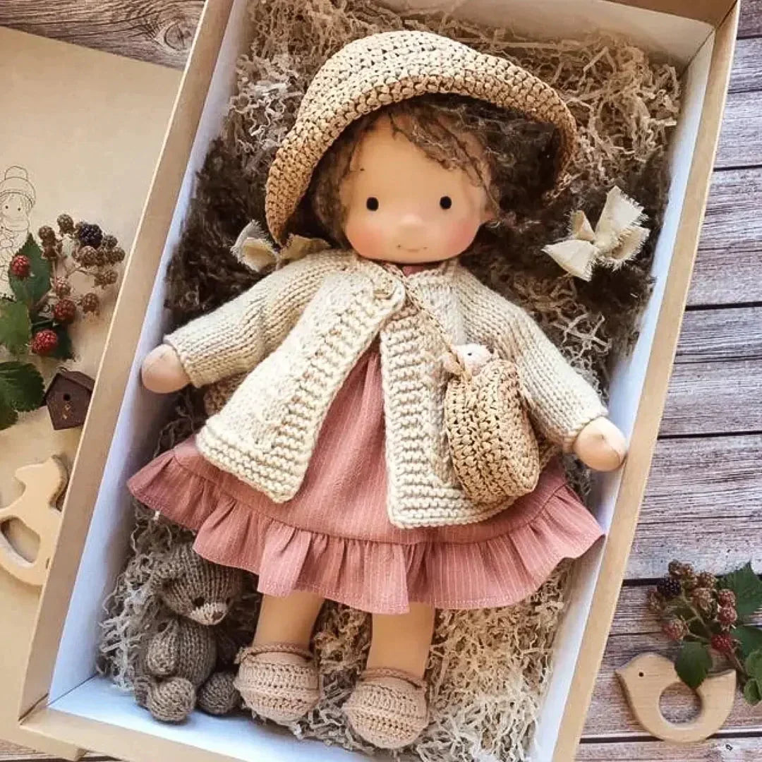 Comforting realistic cuddly doll, a soft toy for imaginative play & nurturing. Great kids gift for toddlers.
