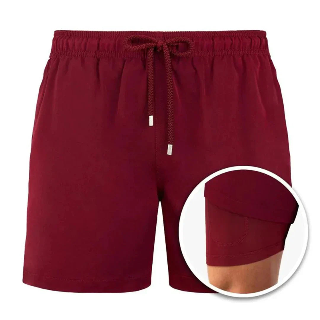 Men's quick-dry swim trunks with comfort lining, perfect for beach & pool.