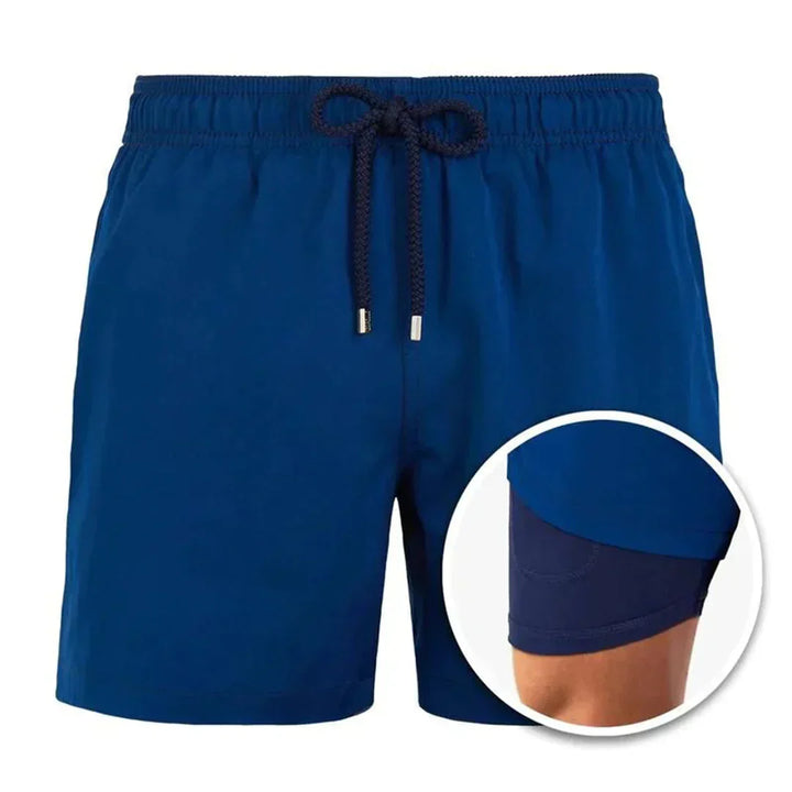 Quick-dry men's swim trunks with liner, ideal for active beach & pool days.