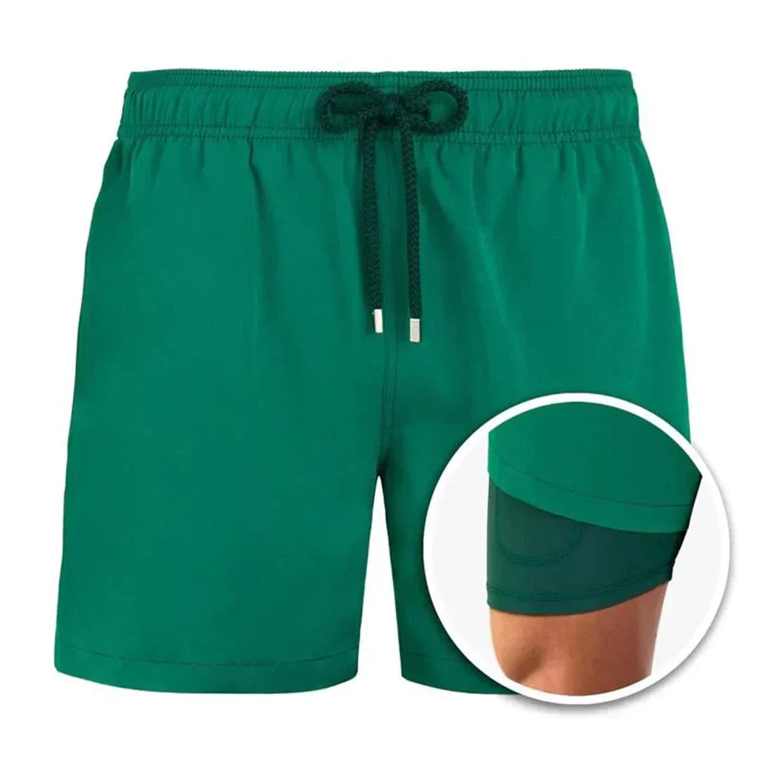 Comfortable men's lined swim trunks, quick-dry for all summer activities.