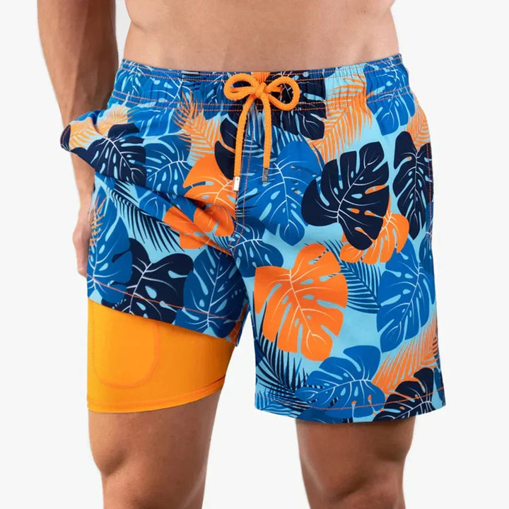 Men's quick-dry swim trunks, lined for swimming, beach sports & pool lounging.