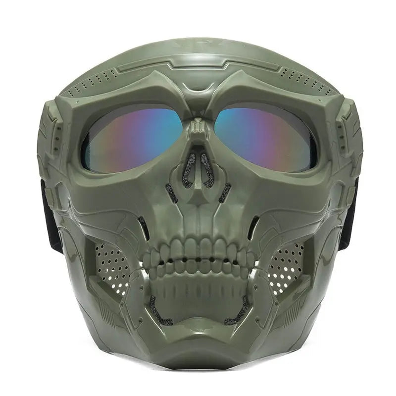 Protective unisex airsoft mask, designed for paintball players, ensuring safety during intense outdoor combat.