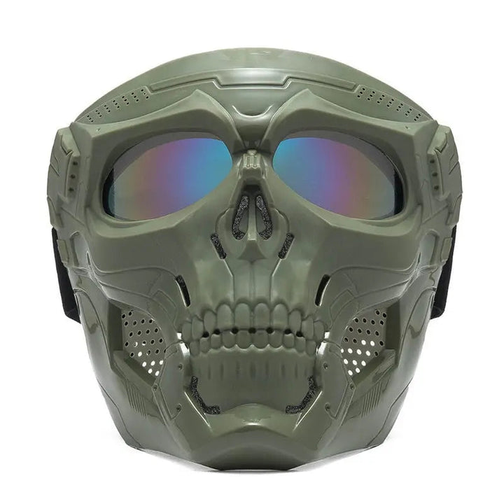 Protective unisex airsoft mask, designed for paintball players, ensuring safety during intense outdoor combat.