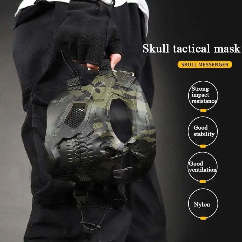 Comfortable unisex tactical face mask for airsoft & paintball; adjustable ABS design for secure protective fit.