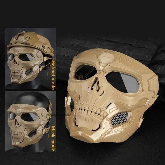 Robust ABS tactical face mask, offering superior airsoft & paintball protection for demanding outdoor sports.