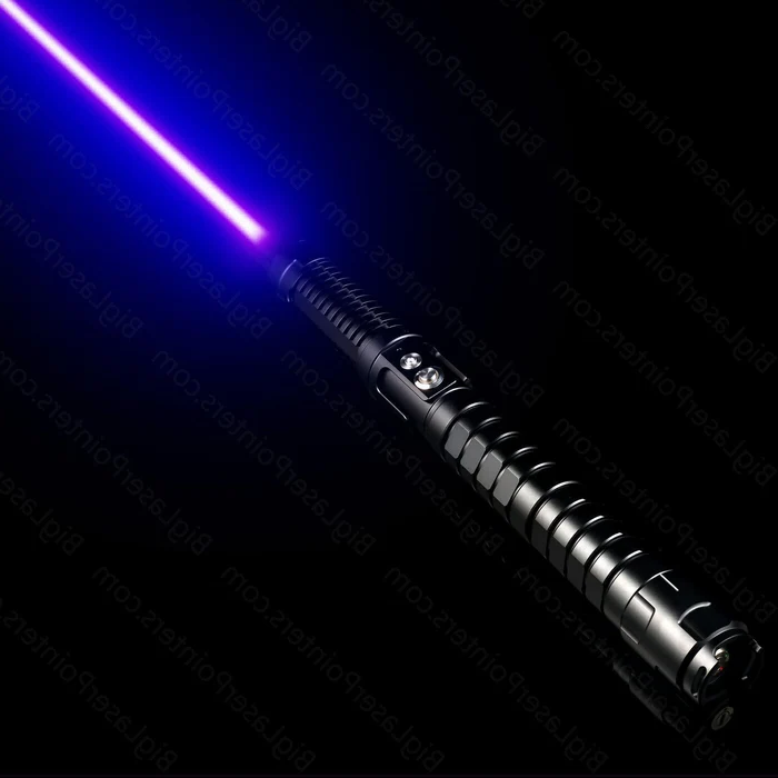 Powerful green laser pointer on a tactical torch, ideal for outdoor survival signaling & targeting.