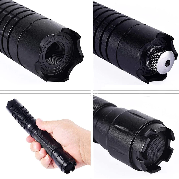 Multi-functional tactical laser torch & firestarter, vital for outdoor survival, emergency, and hiking.