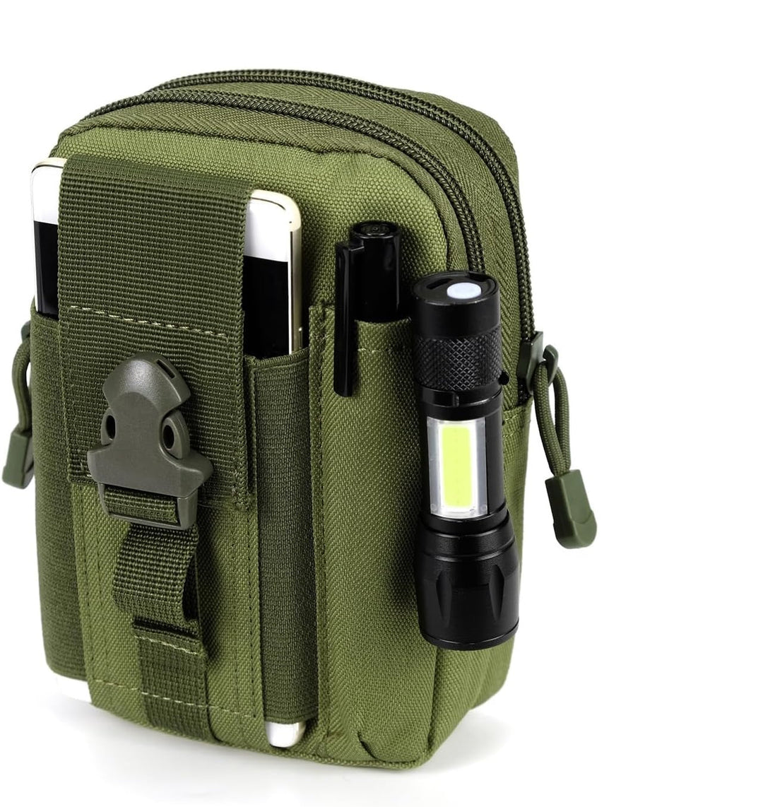 Military-grade EDC MOLLE belt bag for hiking & camping. Durable, water-resistant utility pouch.