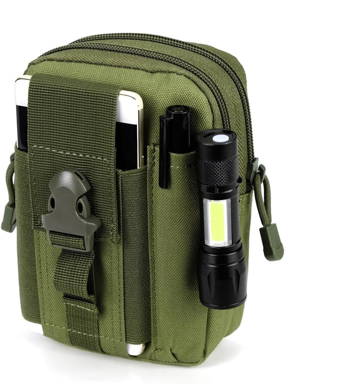 Military-grade EDC MOLLE belt bag for hiking & camping. Durable, water-resistant utility pouch.