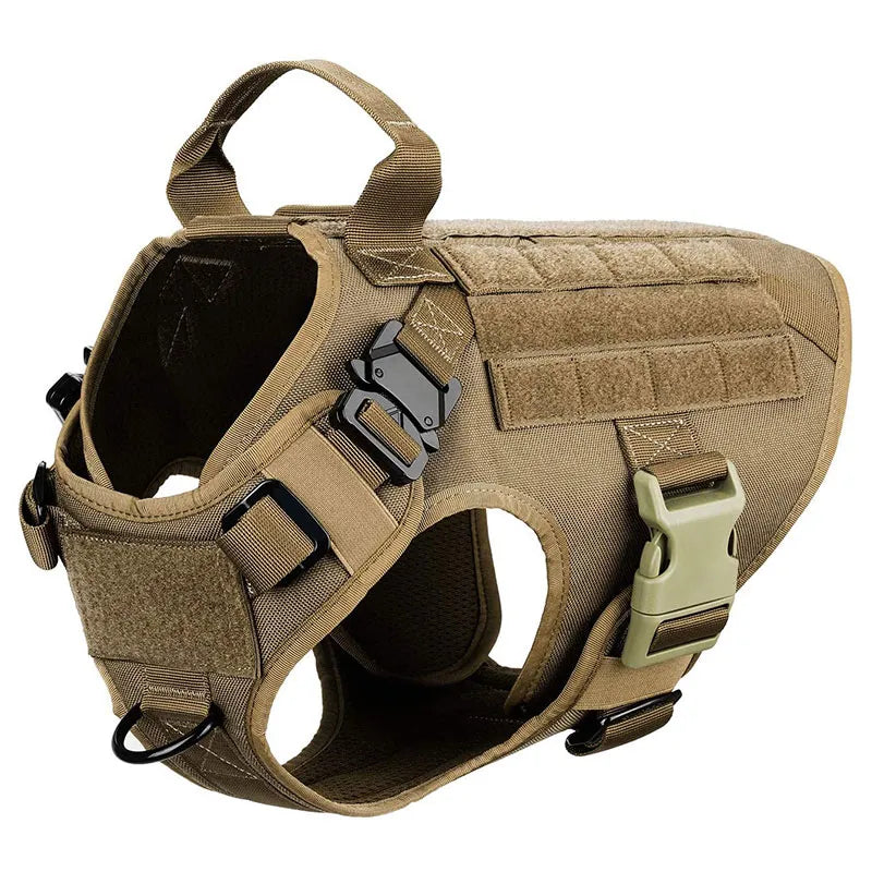 Tactical no-pull dog harness for K9 training & outdoor adventures. Durable pet gear.