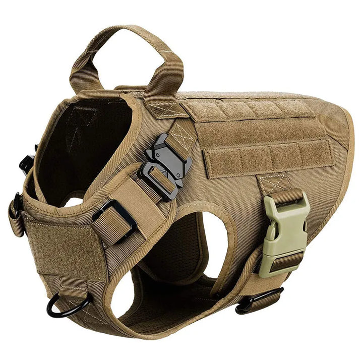 Tactical no-pull dog harness for K9 training & outdoor adventures. Durable pet gear.