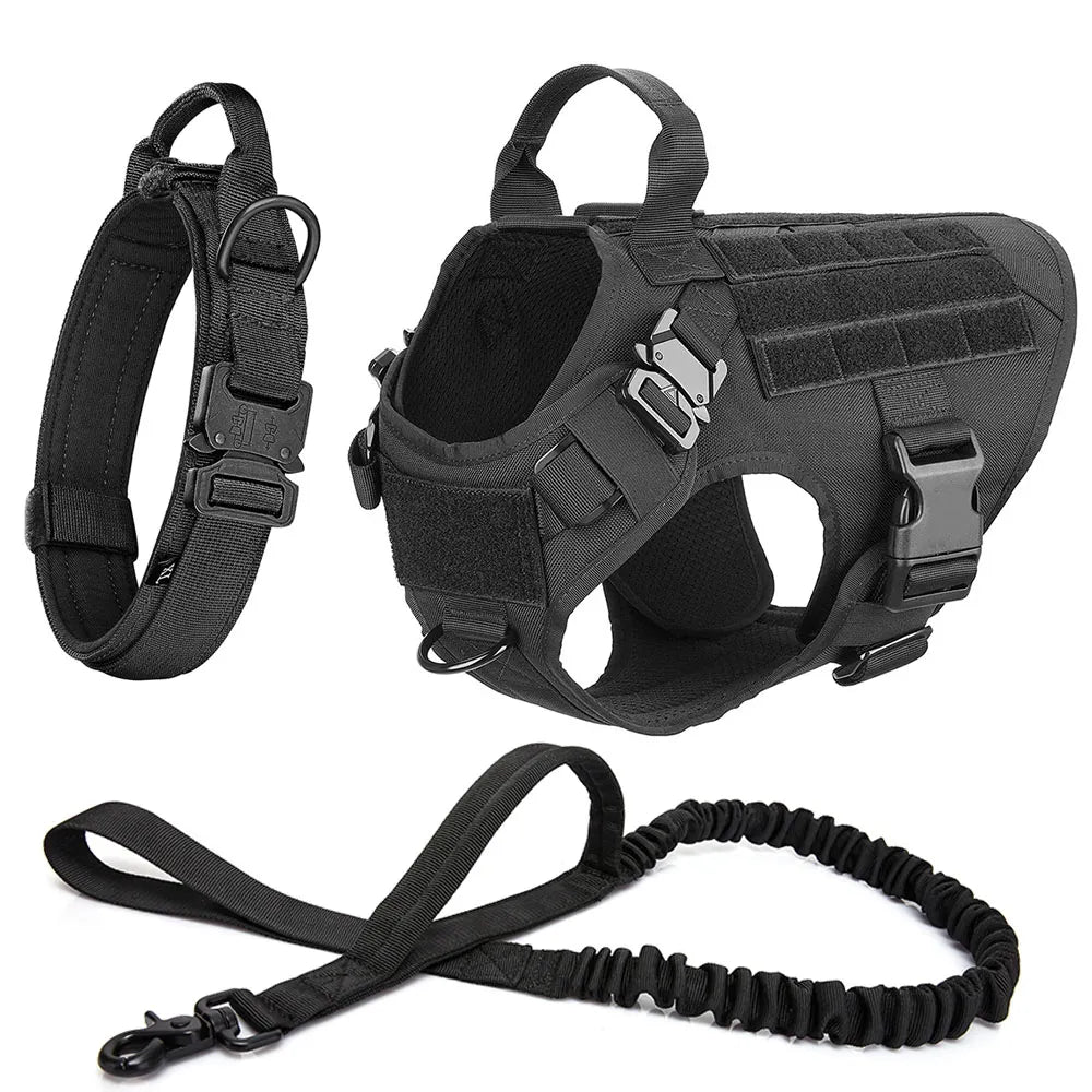 Premium tactical dog harness with no-pull, ideal for K9 training & adventurous outings.