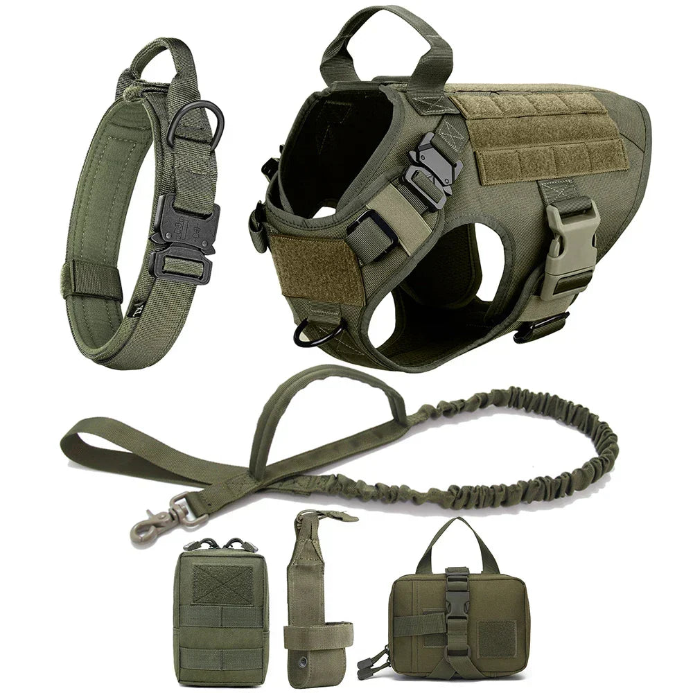 K9 tactical no-pull dog harness for professional training & rugged outdoor adventures.
