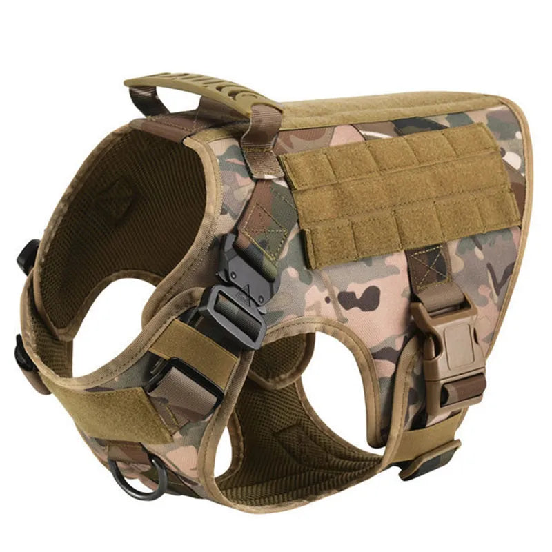 K9 tactical dog harness, no-pull feature for effective training and secure outdoor exploration.