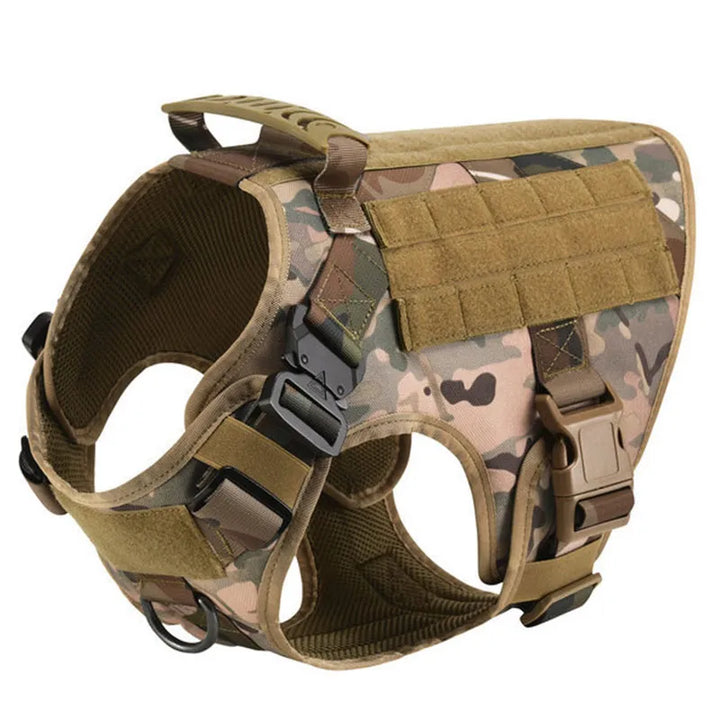 K9 tactical dog harness, no-pull feature for effective training and secure outdoor exploration.