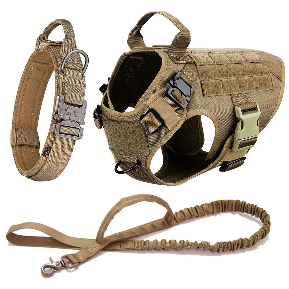 Tactical no-pull harness for dogs, great for training, hiking, & active outdoor adventures.