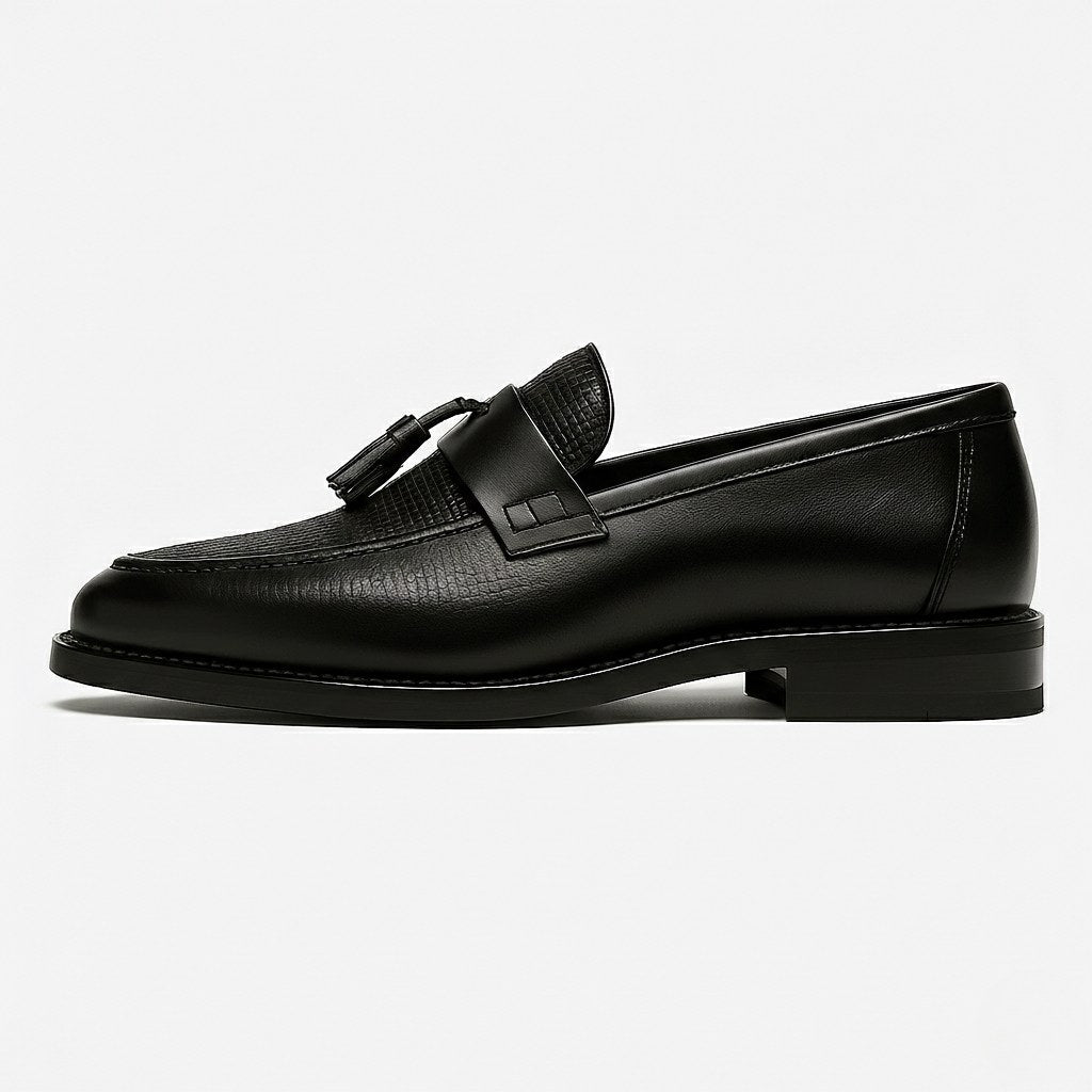Sophisticated men's slip-on tassel loafers for versatile wear, a key piece of comfortable men's fashion footwear.