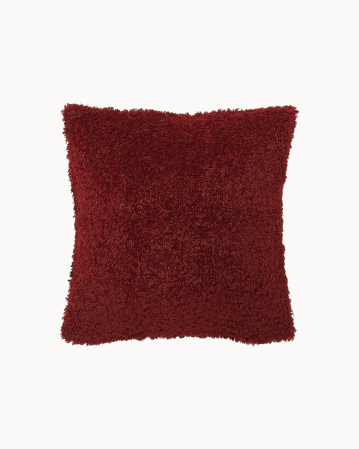 Fluffy teddy bear texture cushion cover, a cozy and inviting textile for any living space.