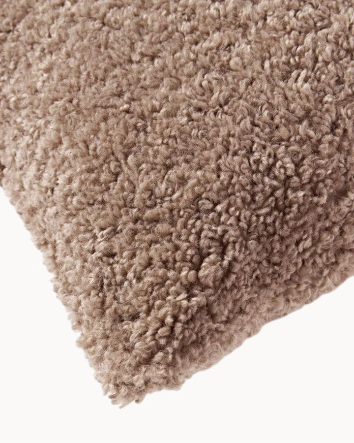 Home decor textile: plush teddy cushion cover for a luxurious, soft, and inviting feel.
