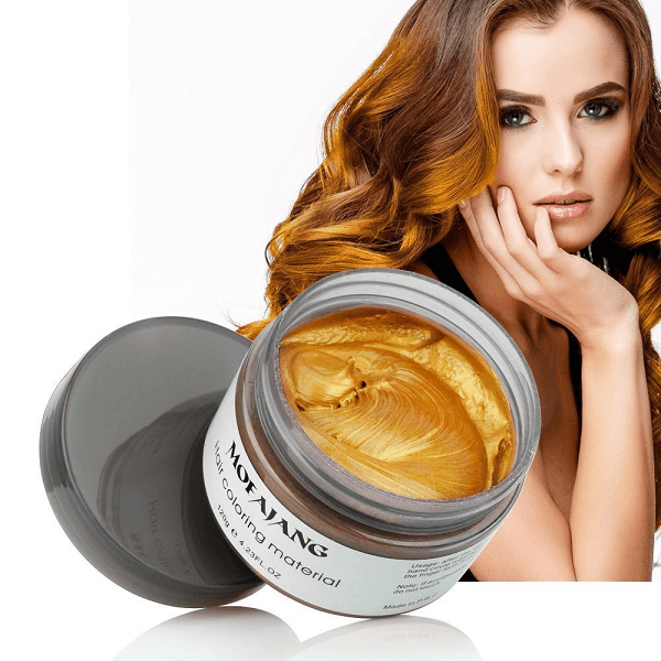 Washable hair dye wax in bold, exciting blue color