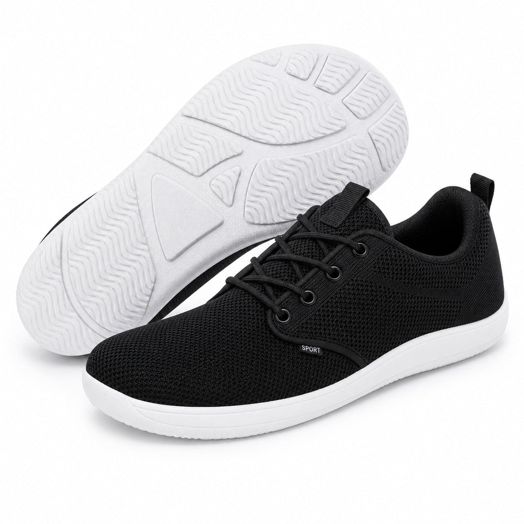 Pair of women's wide fit comfort shoes for natural walking, featuring a flexible sole.