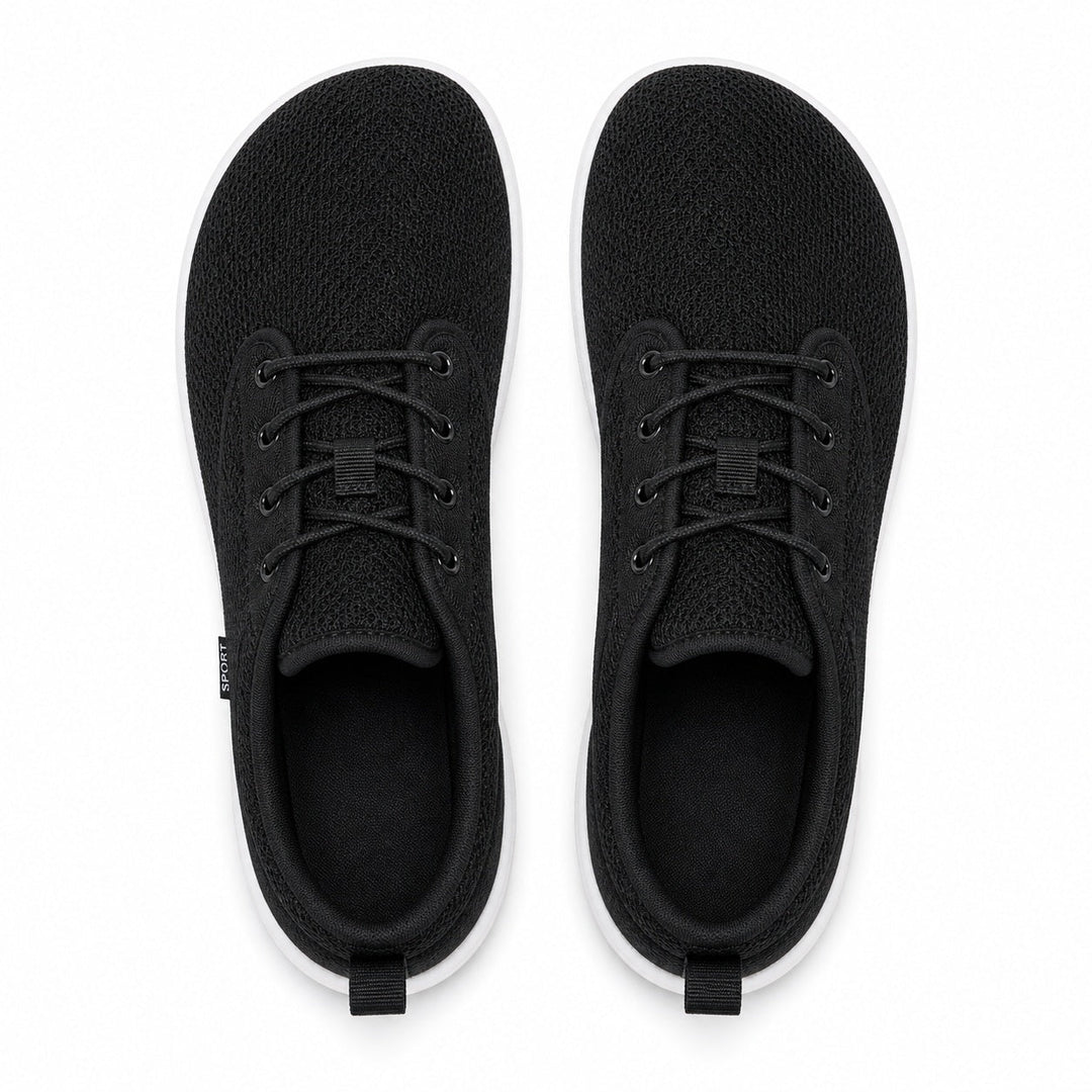 Side view of women's wide fit comfort shoes, showcasing a flexible sole and roomy toe.