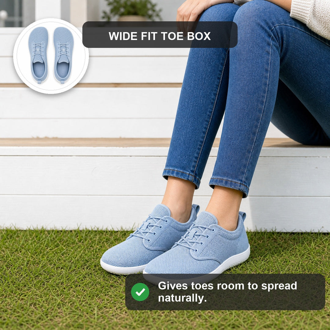 Close-up of a women's wide fit slip-on shoe, highlighting its flexible sole for active wear.