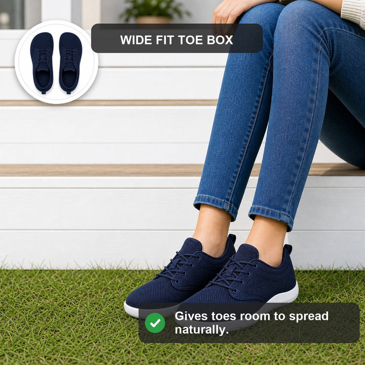 Natural walking wide fit women's shoes, focused on comfort and a roomy toe box.