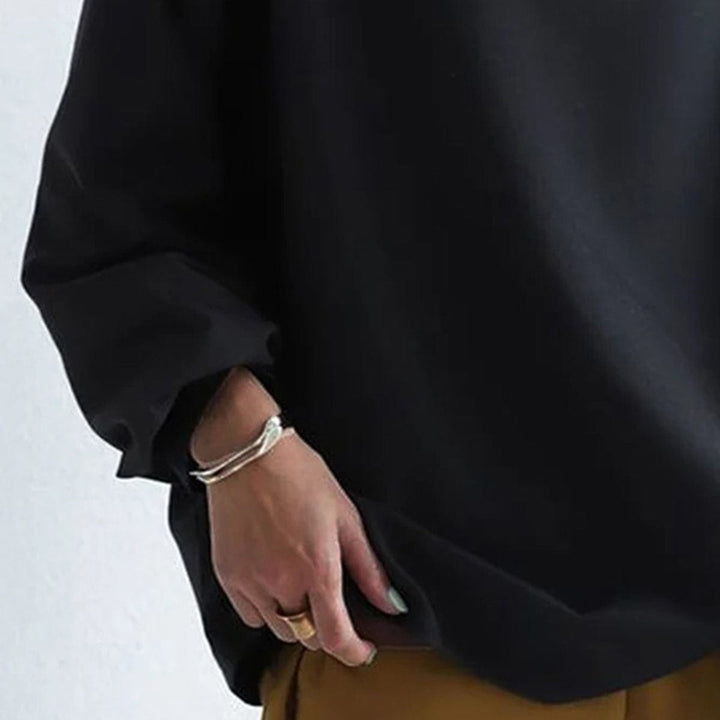 Tessa | Women's Mock Neck Long Sleeve Top - Black - Image 8