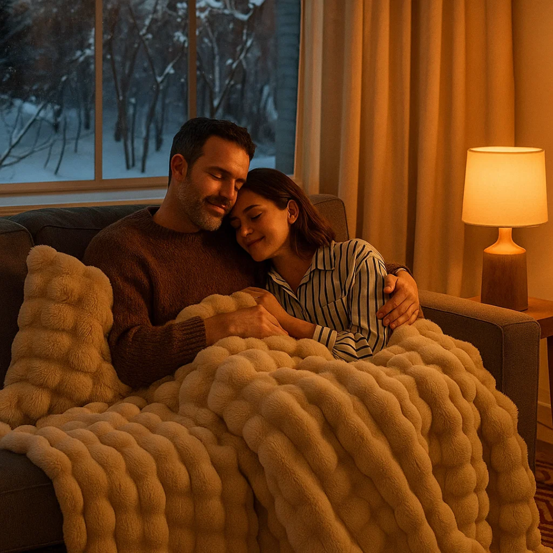 Plush throw blanket adds cozy warmth & soft comfort to your living room or bedroom decor. All season.