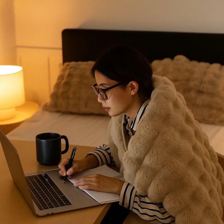 Experience ultimate comfort with this ultra-soft, warm plush throw blanket. Perfect for cozy home relaxation.