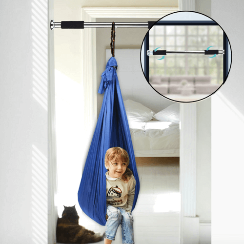 Durable special needs therapy swing for children, enhancing focus, calm, and sensory integration skills indoors.