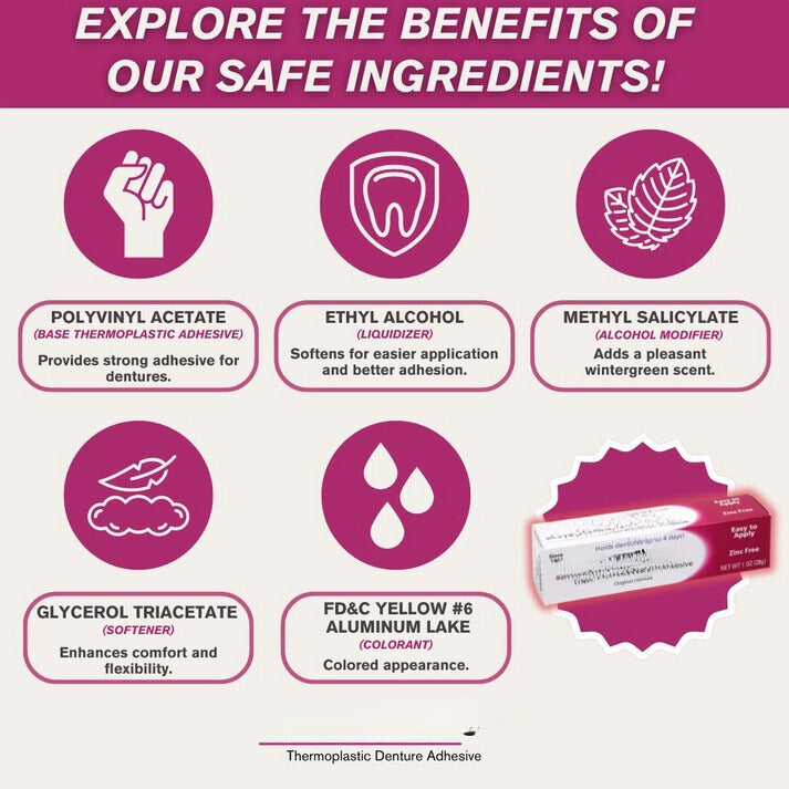 Secure fit denture adhesive for strong hold & maximum comfort. A key part of dental care.