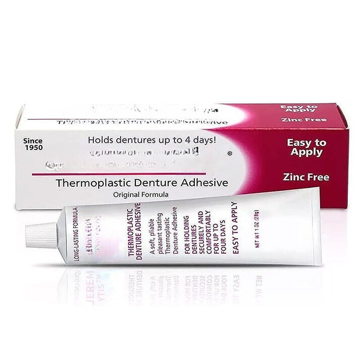 Dental supplies: Thermoplastic denture adhesive for a secure, comfortable, and long-lasting fit.