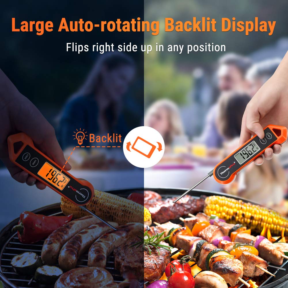 ThermoPro grilling accessory: instant-read digital meat thermometer for BBQ and outdoor cooking mastery.