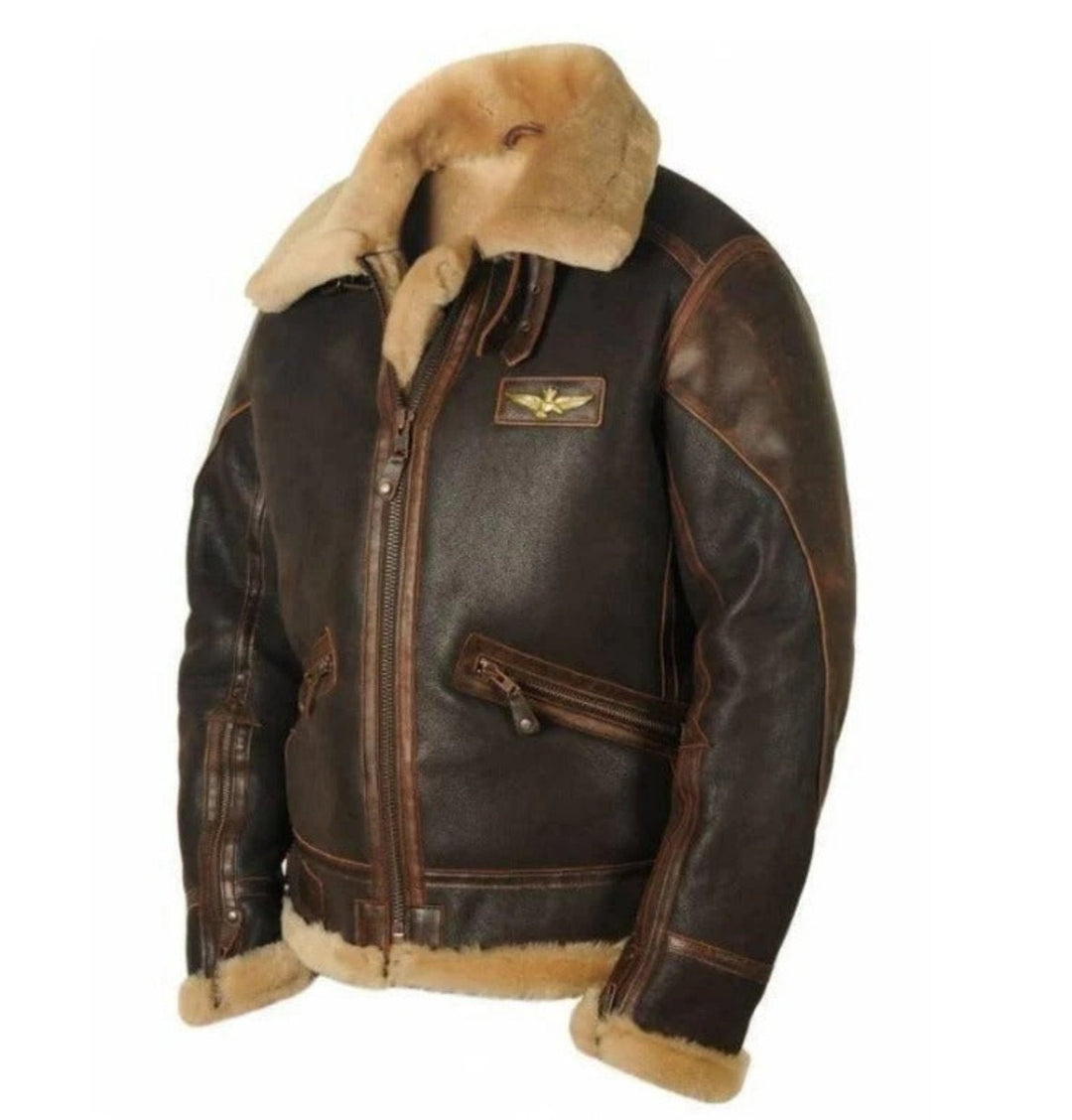 Men's timeless vintage brown jacket, warm and stylish outerwear perfect for autumn and winter fashion.