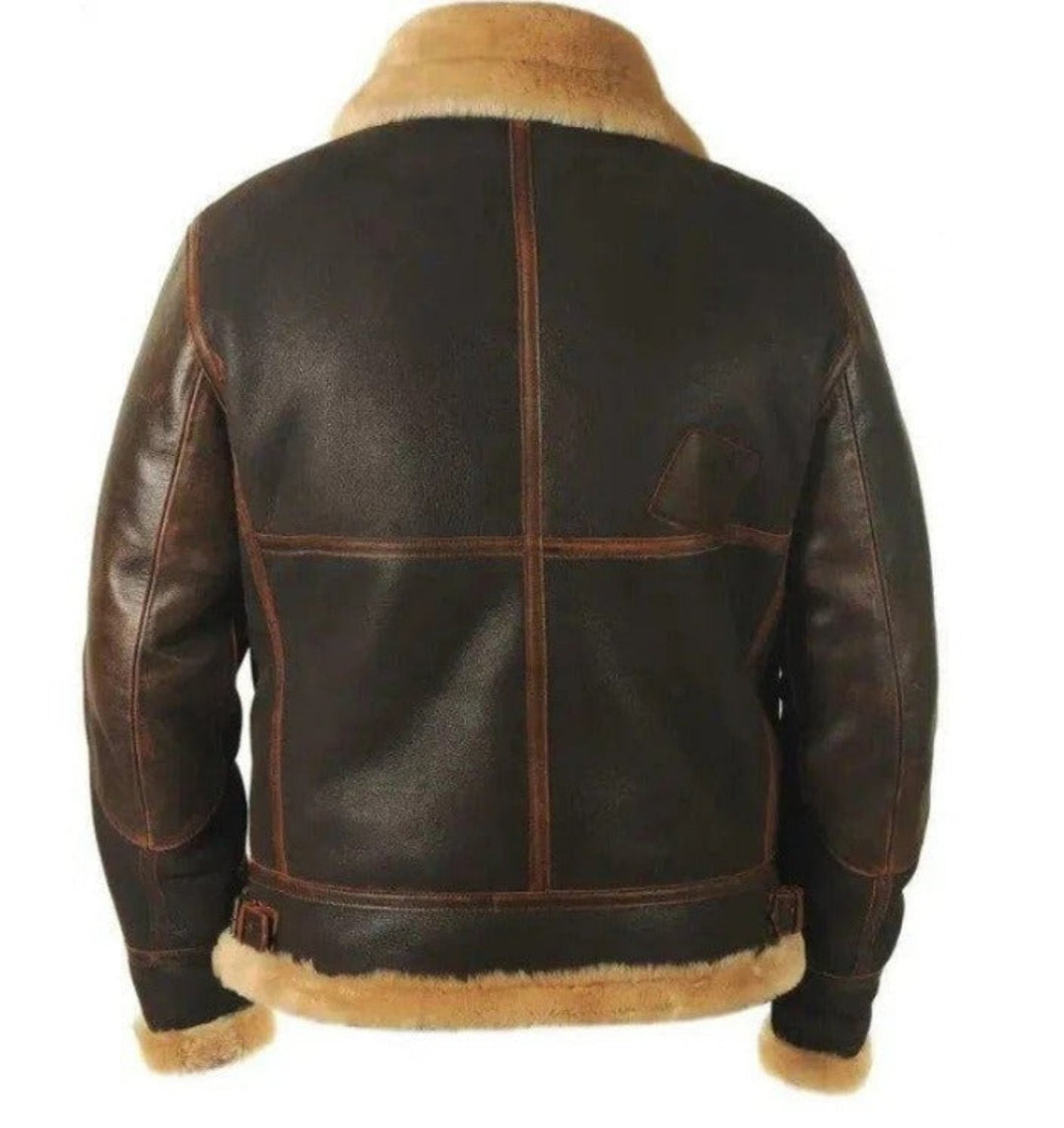Men's fashion vintage brown jacket, a timeless and warm outerwear piece for winter and autumn.