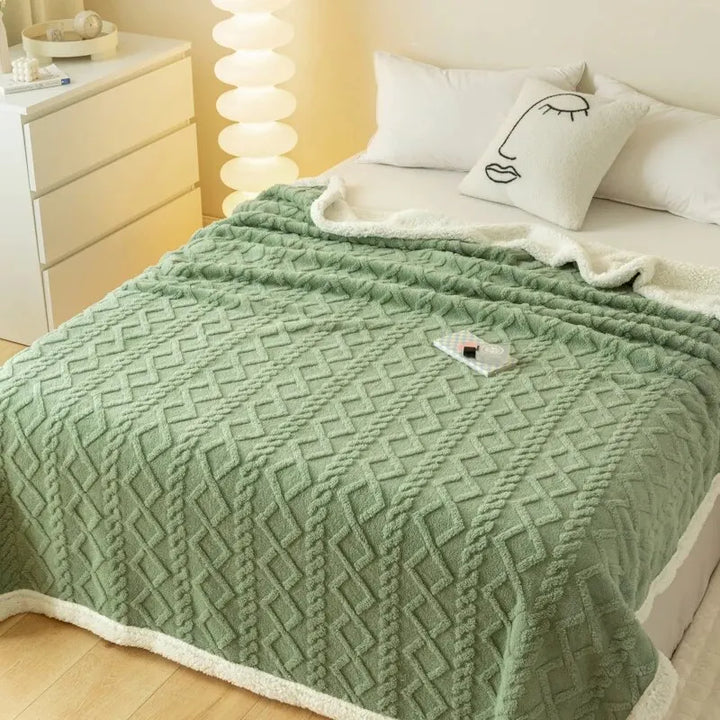 Stylish thickened jacquard blanket, a soft and cozy home decor accent for any room.