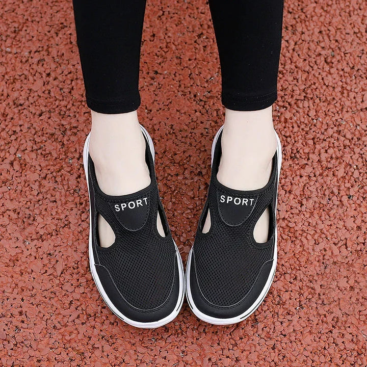 Breathable grey casual men's orthopedic shoes, slip-on, great for arch support & foot relief.