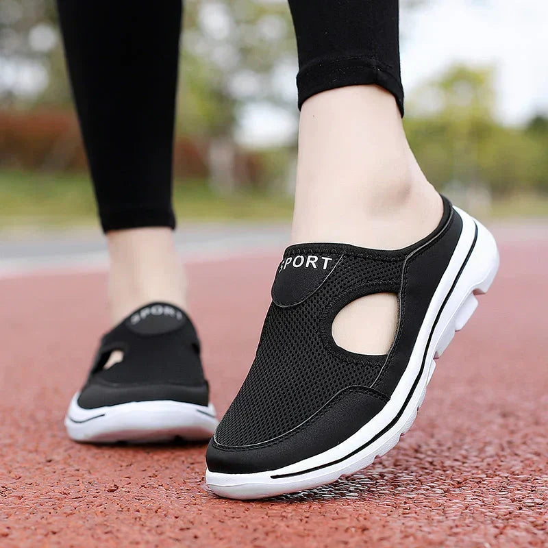 Grey men's orthopedic casual footwear, slip-on, featuring arch support & cushioned sole.
