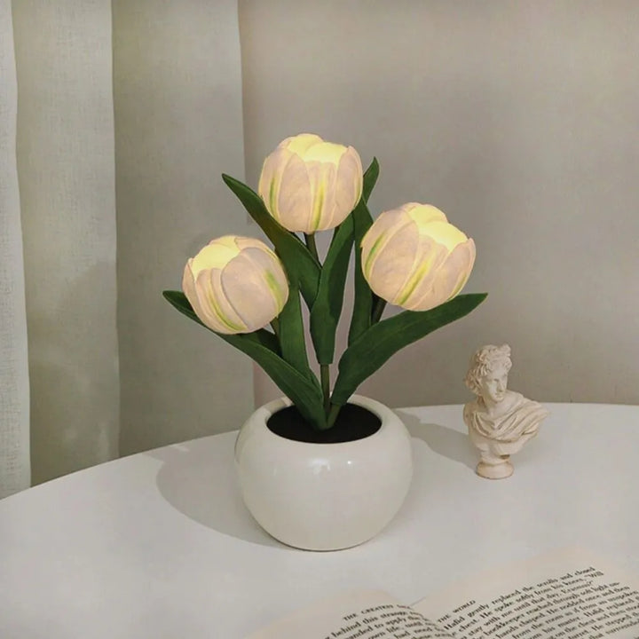 Bedroom night light: a charming Tulip LED Lamp, perfect for floral decor and gifts.