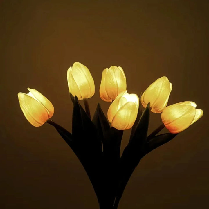 Modern aesthetic Tulip LED lamp, a versatile night light with a soft, warm glow.