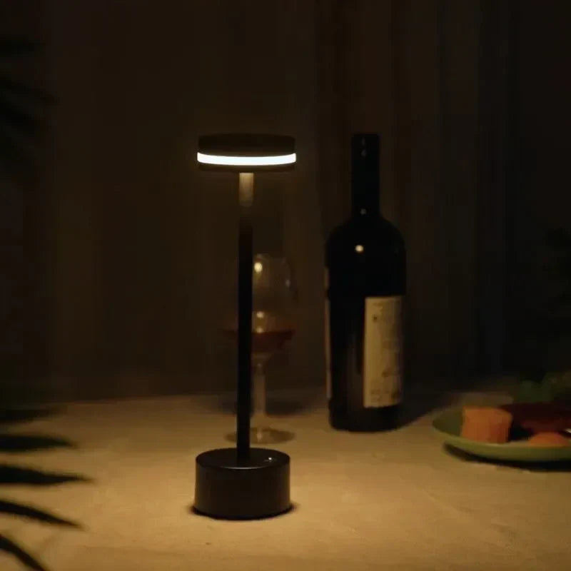 Nvroome Lights "Unisex Cosmic Elegance" dimmable LED table lamp, sleek and rechargeable.