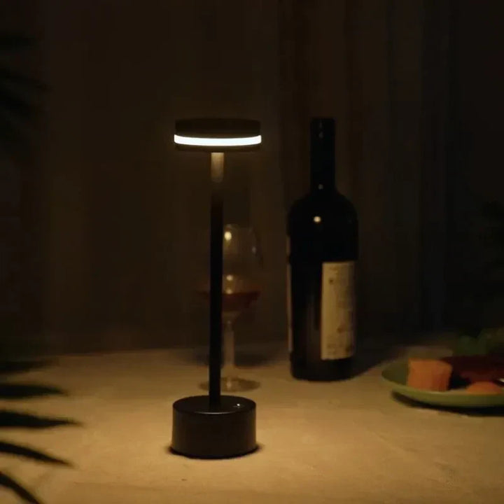 Nvroome Lights "Unisex Cosmic Elegance" dimmable LED table lamp, sleek and rechargeable.